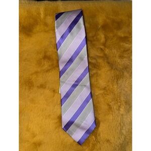 Geoffrey Beene Men's Stripe of the Moment Necktie, Purple‎ Gray, NWT